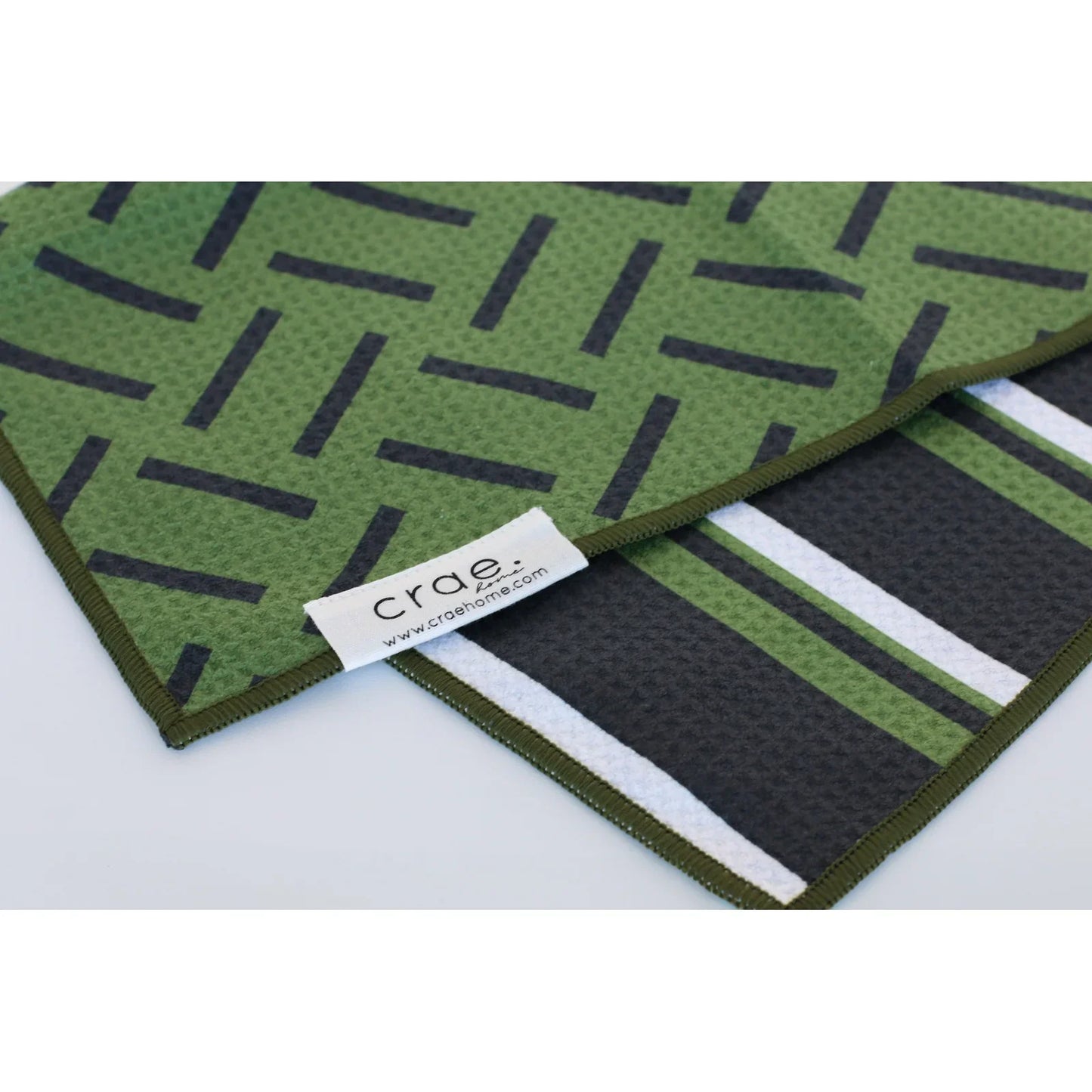 Green/Black Reversible Hand Towel - Alcove