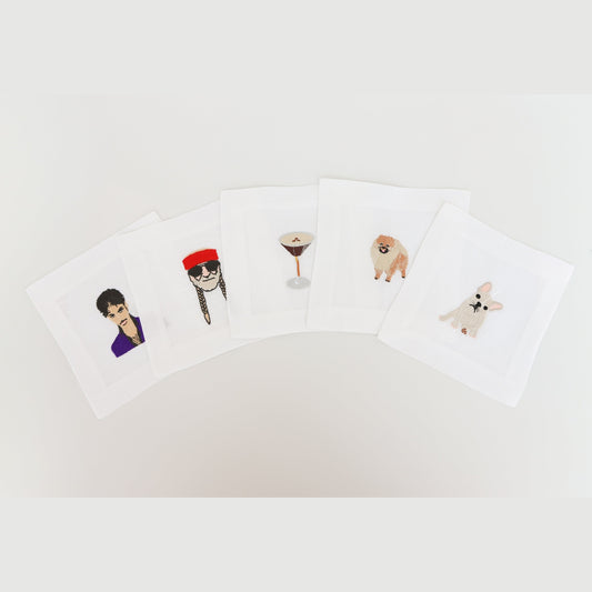 Embroidered Cocktail Napkin