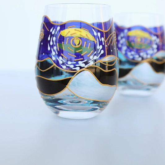 Van Gogh Artisanal Hand Painted Glasses