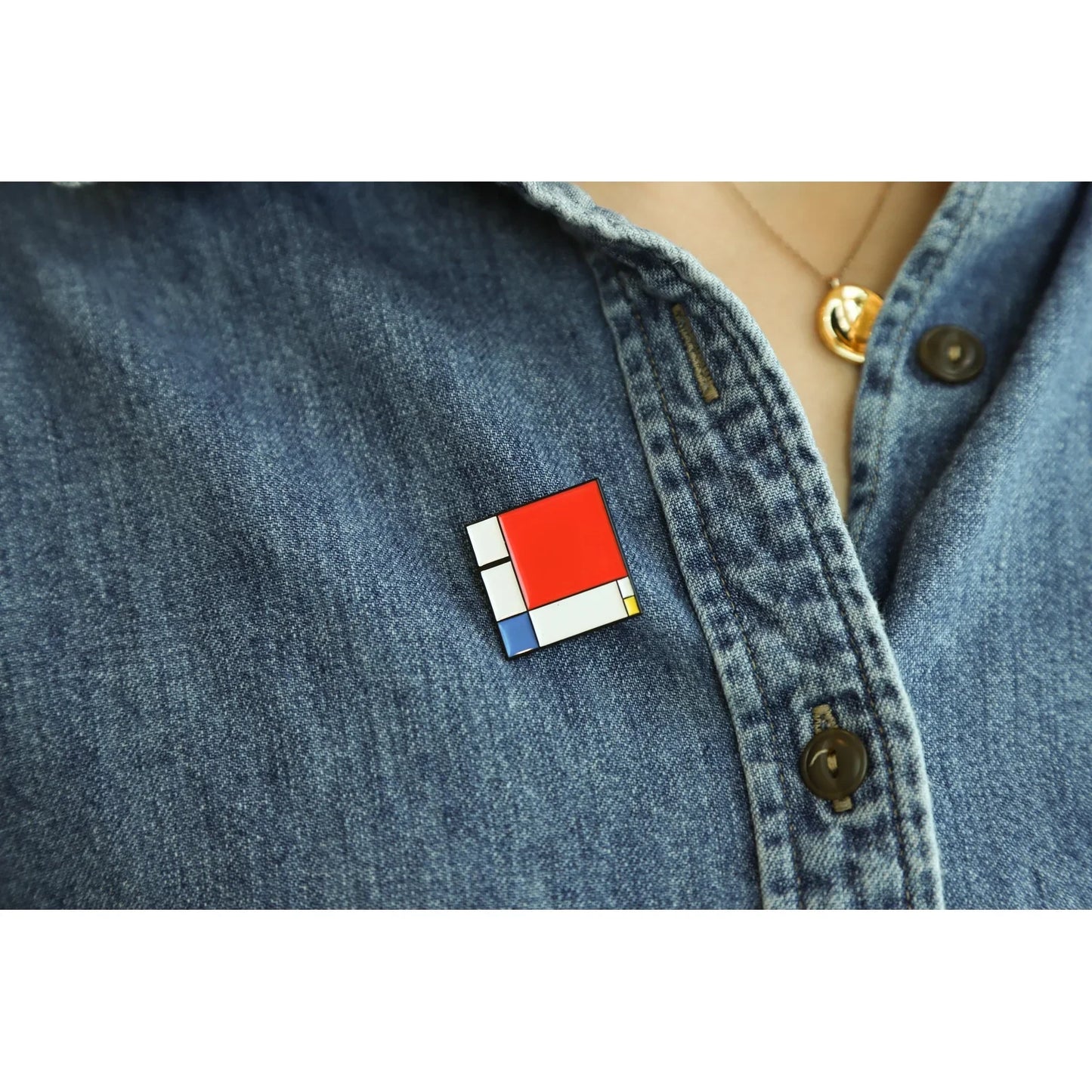 Mondrian Composition Pin