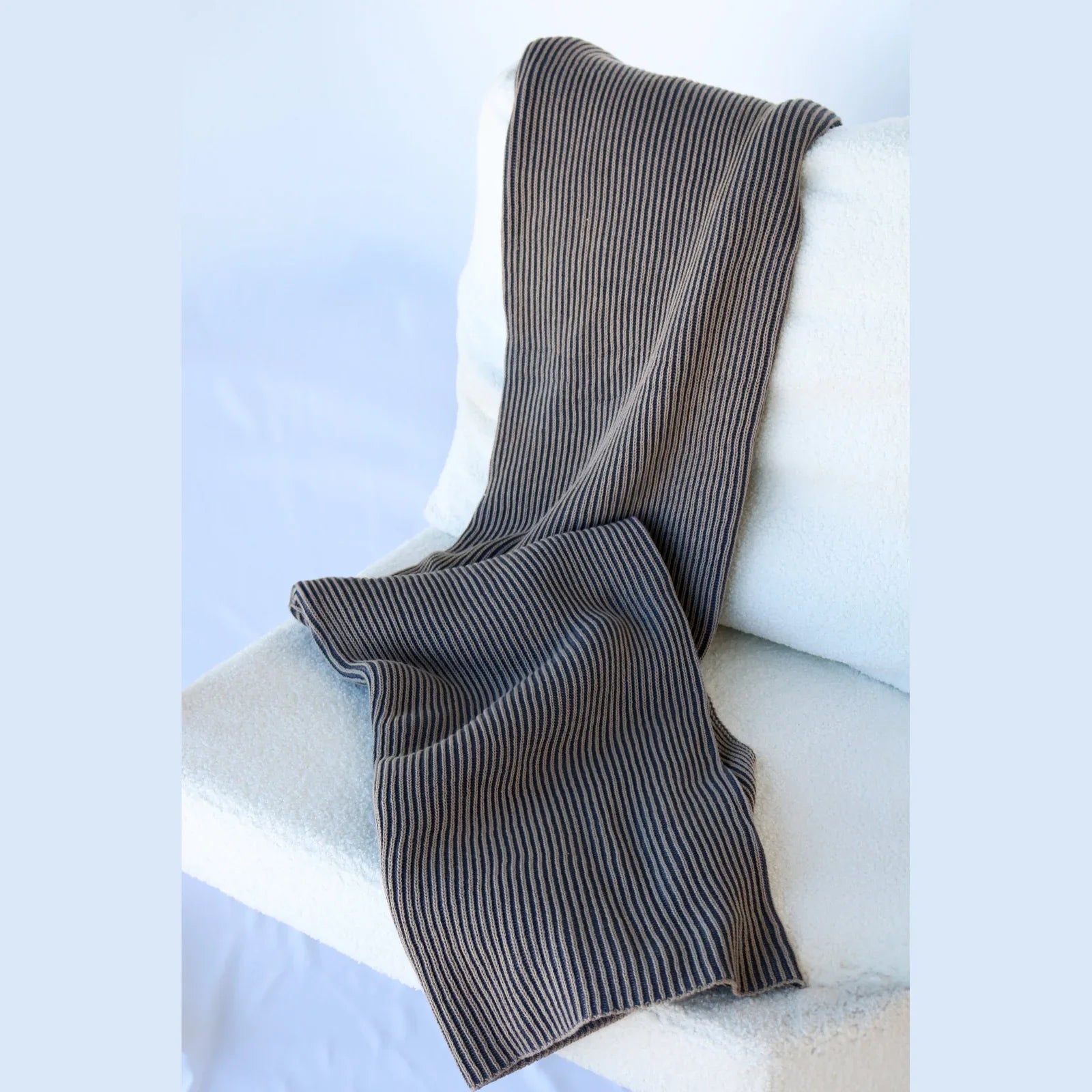 Ribbed Blue Blanket - Alcove