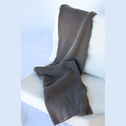 Ribbed Blue Blanket - Alcove