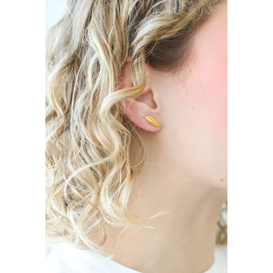 Dali Lip Earrings - Gold Stud - Alcove