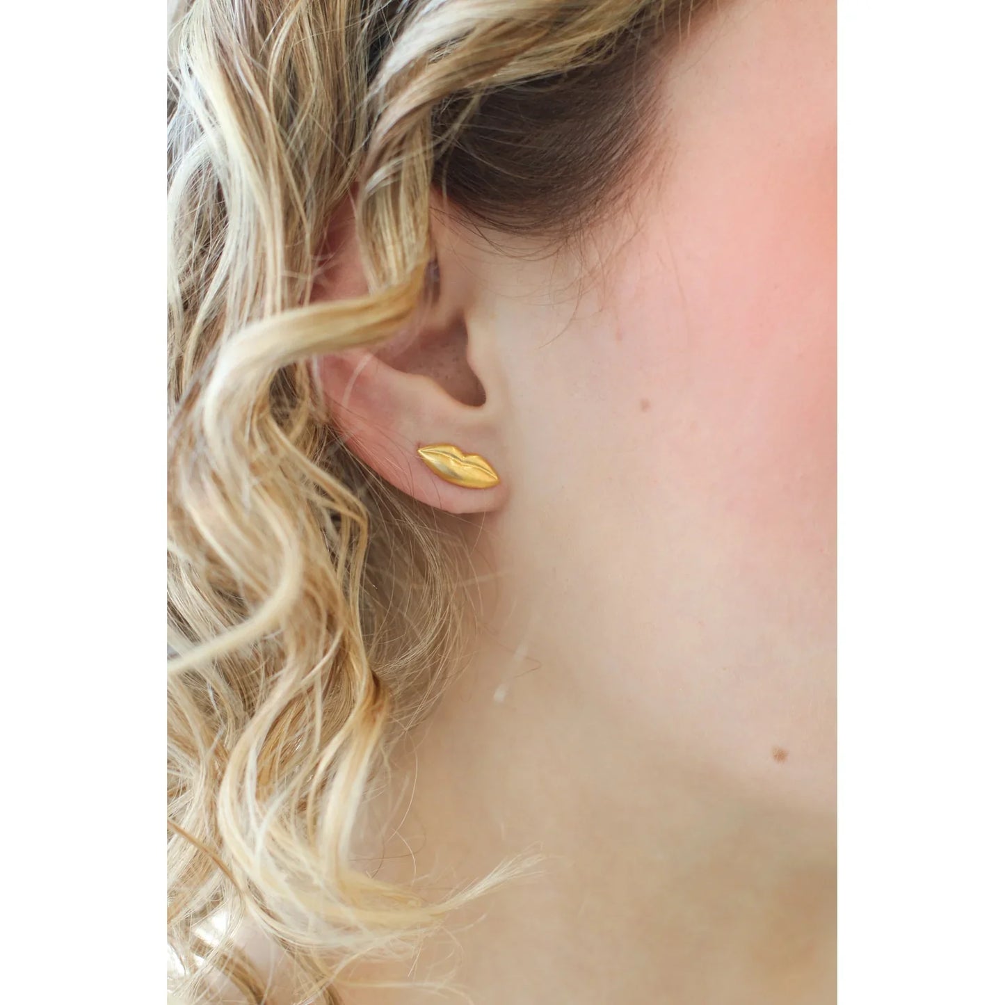 Dali Lip Earrings - Gold Stud - Alcove