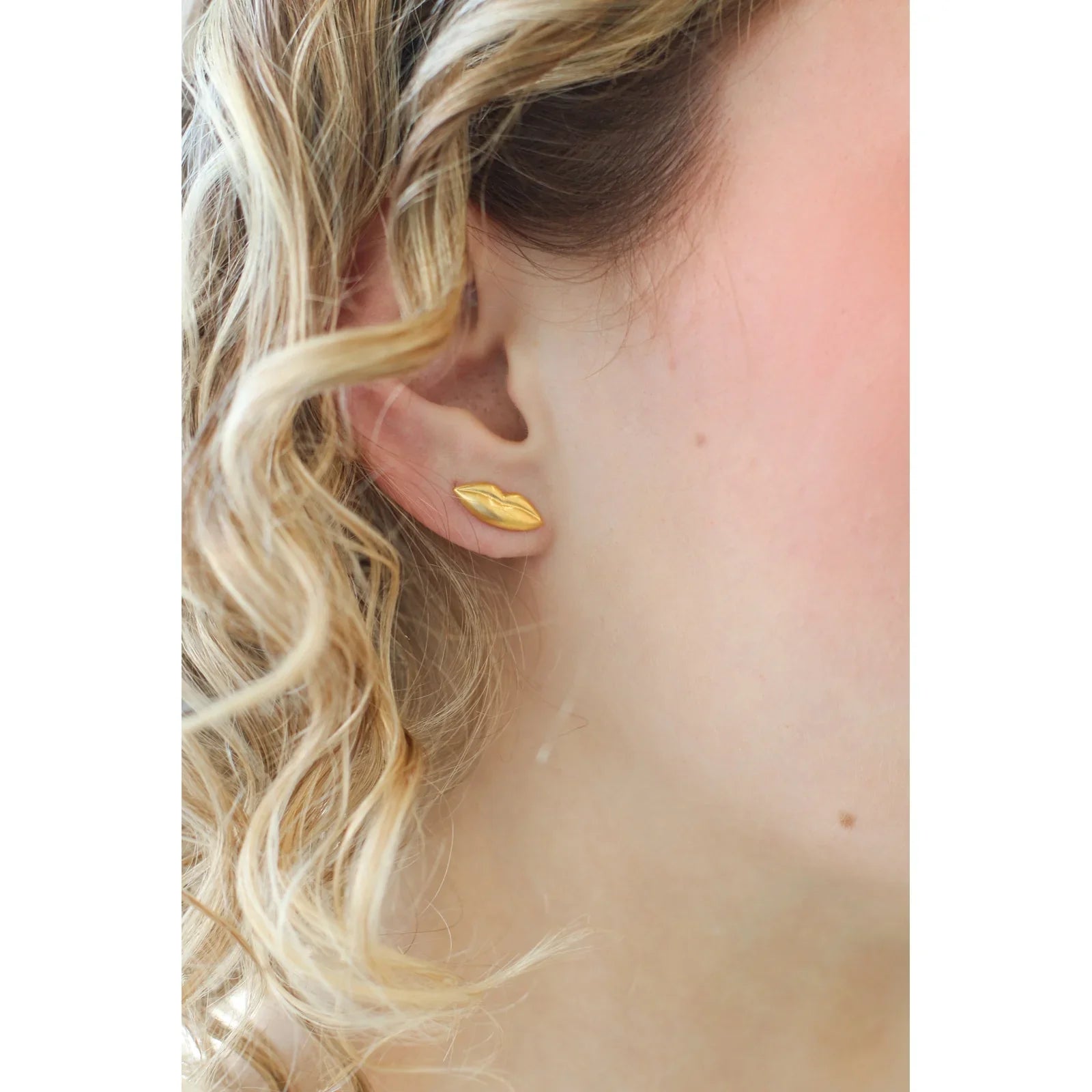 Dali Lip Earrings - Gold Stud - Alcove