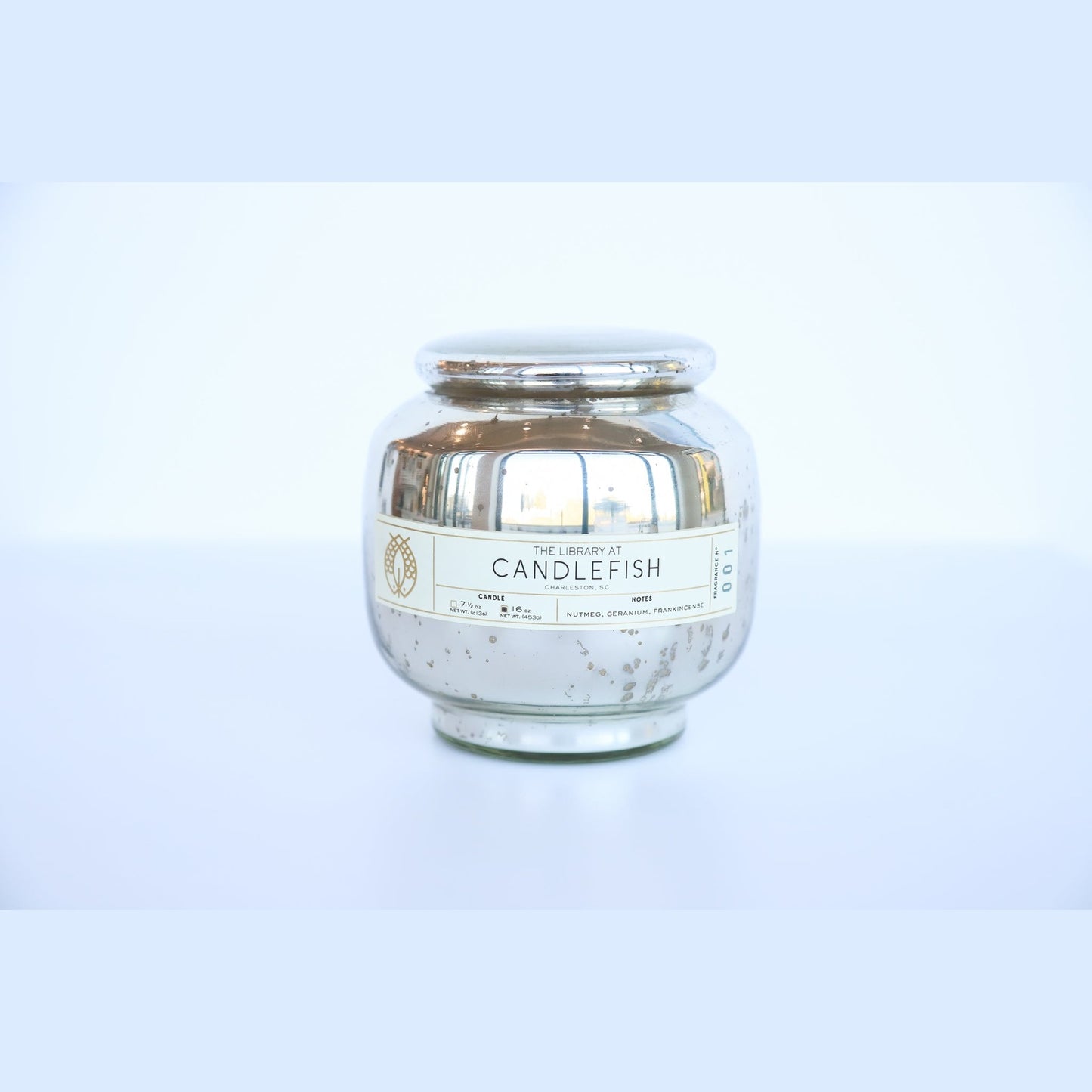 Candlefish No. 1 - 16oz Silver Bubble Glass