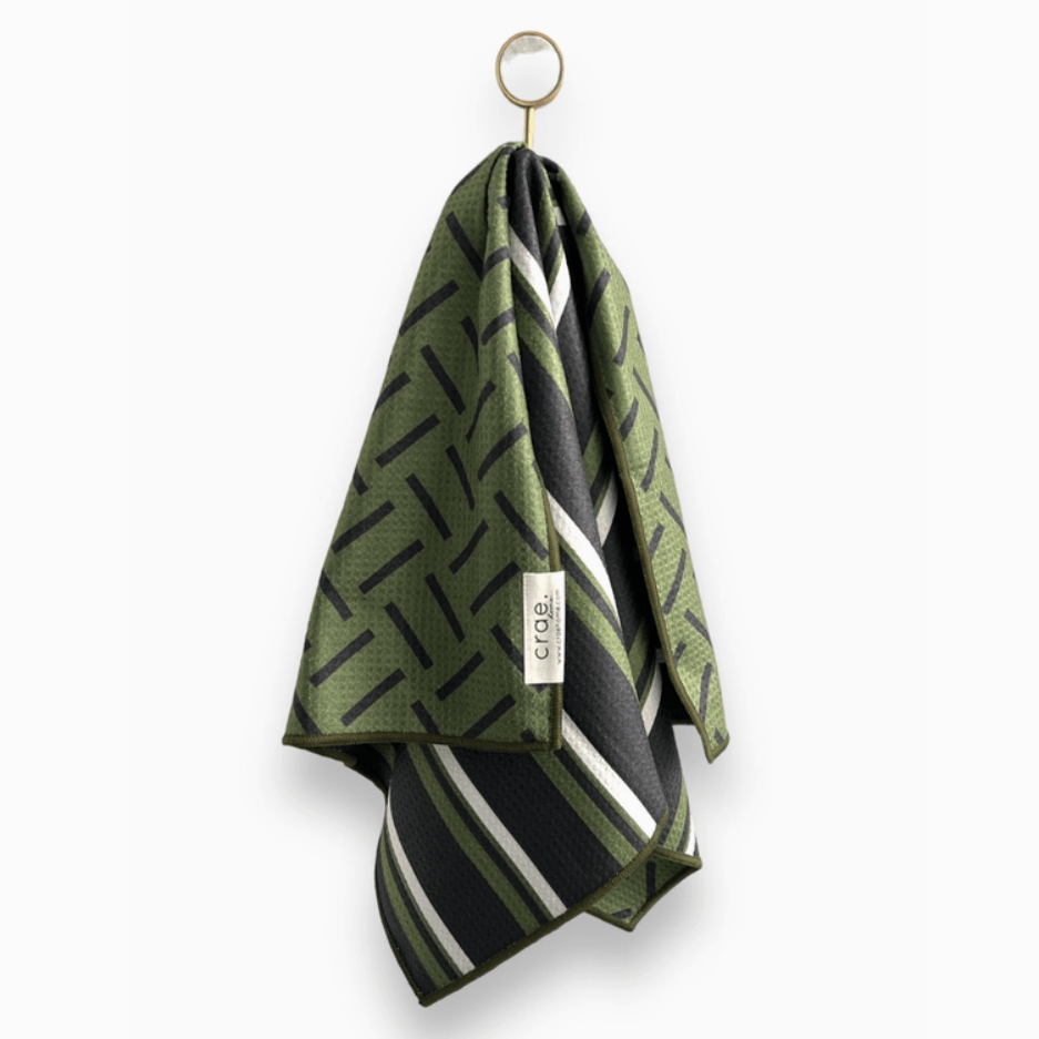 Green/Black Reversible Hand Towel