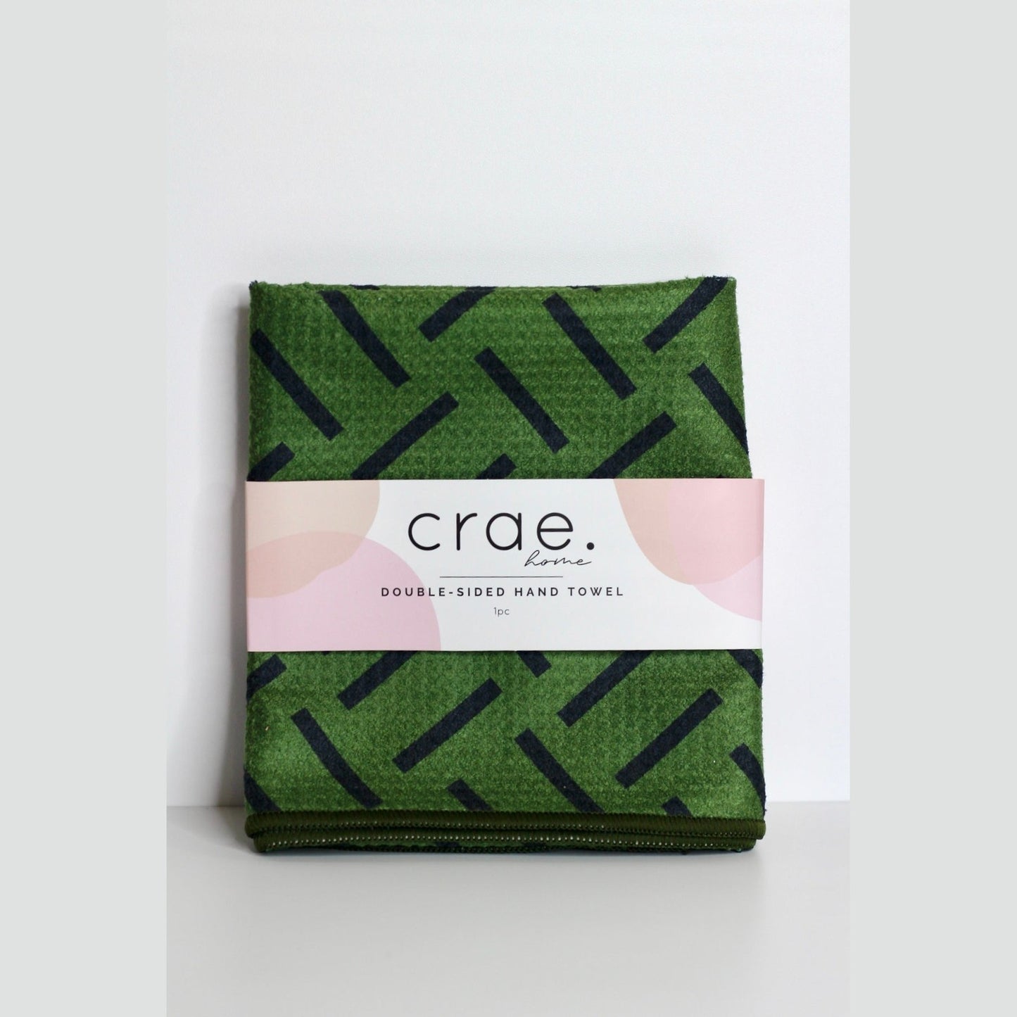 Green/Black Reversible Hand Towel