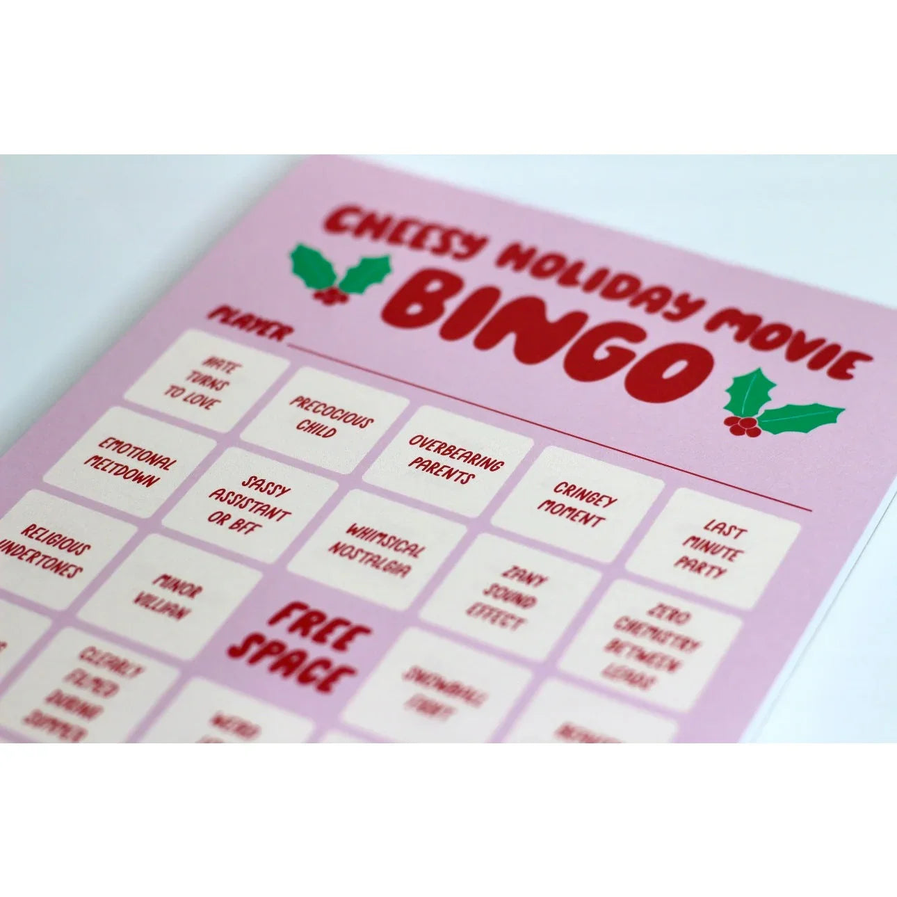Movie Night Bingo - Cheesy Holiday Movie - Alcove